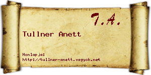 Tullner Anett névjegykártya